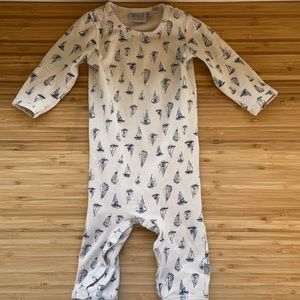 Wheat 3 month sailboat jumpsuit